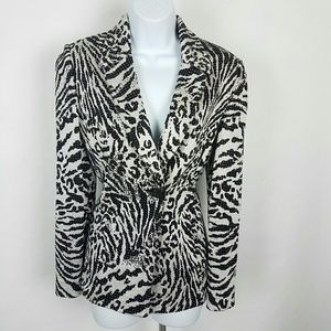 Vintage St. John Sparkle Rhinestone Zebra Blazer